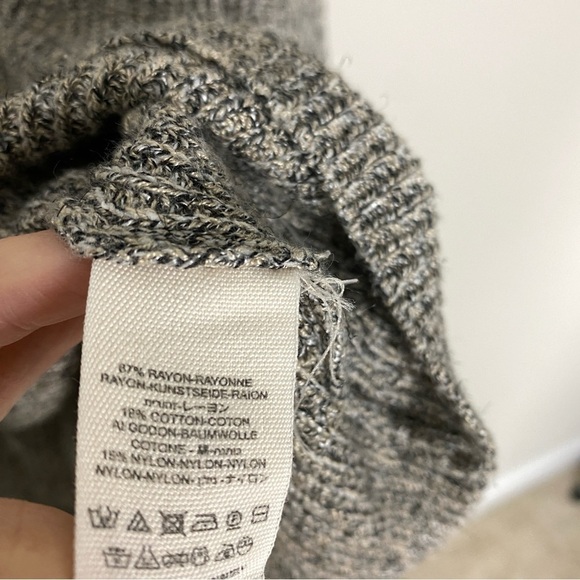 Free People Alana Off Shoulder Knit Sweater Small Heather Gray Oversized - Picture 4 of 5